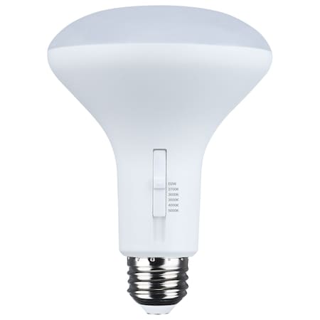 Satco 7 Watt BR30 LED - 27K/30K/35K/40K/50K CCT Selectable - Dim to Warm - White Finish - 120 Volt S11783